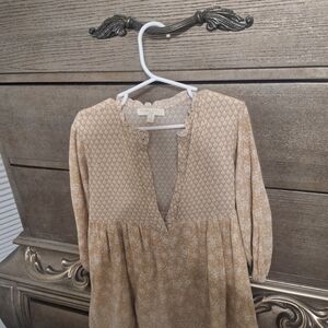 Tan Patterned Blouse